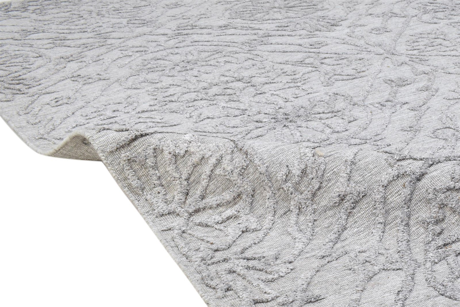 5X8 Rug Polypropylene Grey Modern Handloom Scandinavian Floral Room Size Carpet   7864156061845