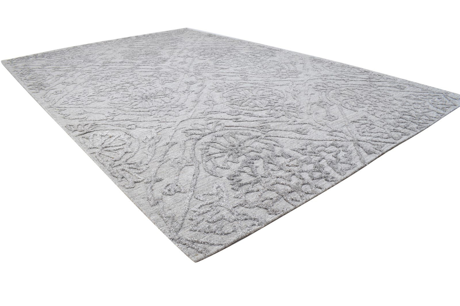 5X8 Rug Polypropylene Grey Modern Handloom Scandinavian Floral Room Size Carpet   7864156061845