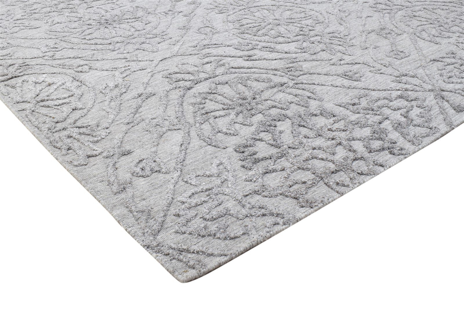 5X8 Rug Polypropylene Grey Modern Handloom Scandinavian Floral Room Size Carpet   7864156061845