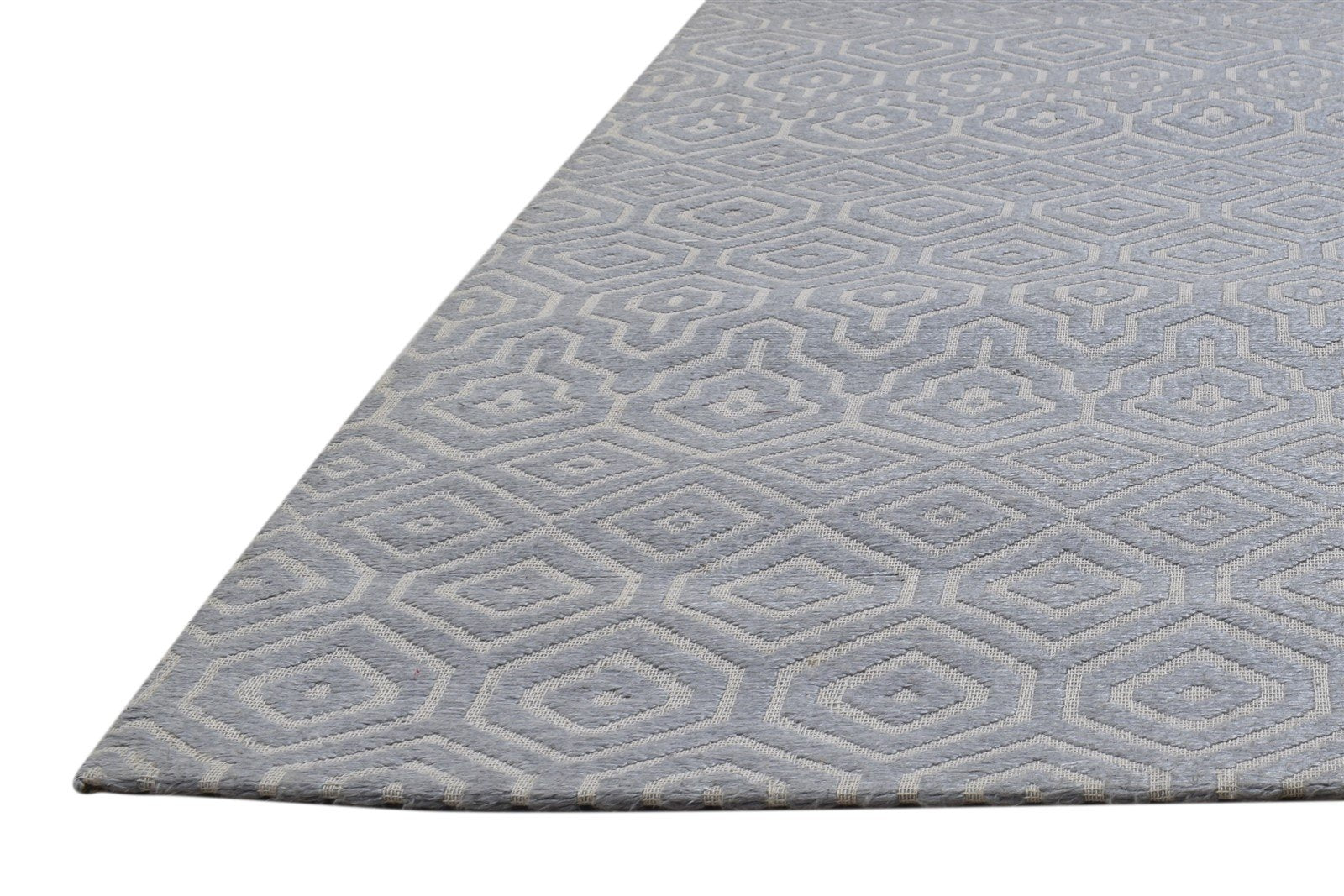 5X8 Rug Silk Grey Modern Jacquard Loom Scandinavian Honeycomb Room Size Carpet   7864458608789