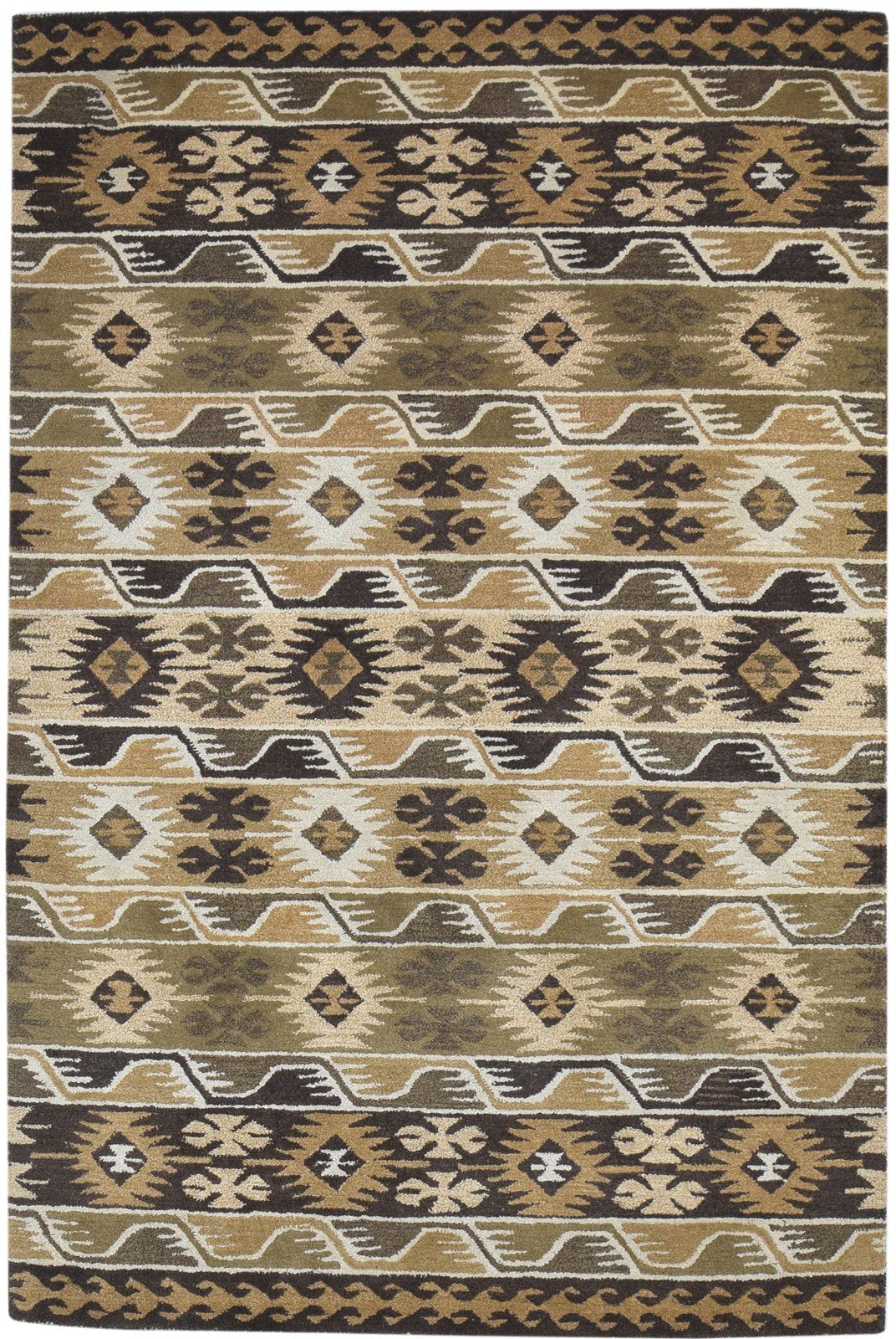 Gilbertina 5X8 Rug Wool Brown Modern Hand Tufted Scandinavian Geometric   7864271700117