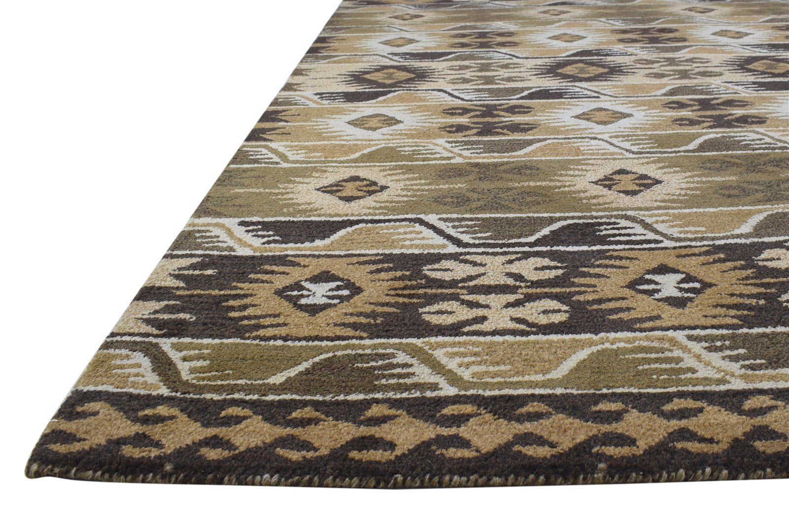 Gilbertina 5X8 Rug Wool Brown Modern Hand Tufted Scandinavian Geometric   7864271700117
