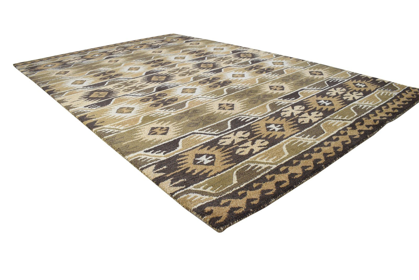 Gilbertina 5X8 Rug Wool Brown Modern Hand Tufted Scandinavian Geometric   7864271700117