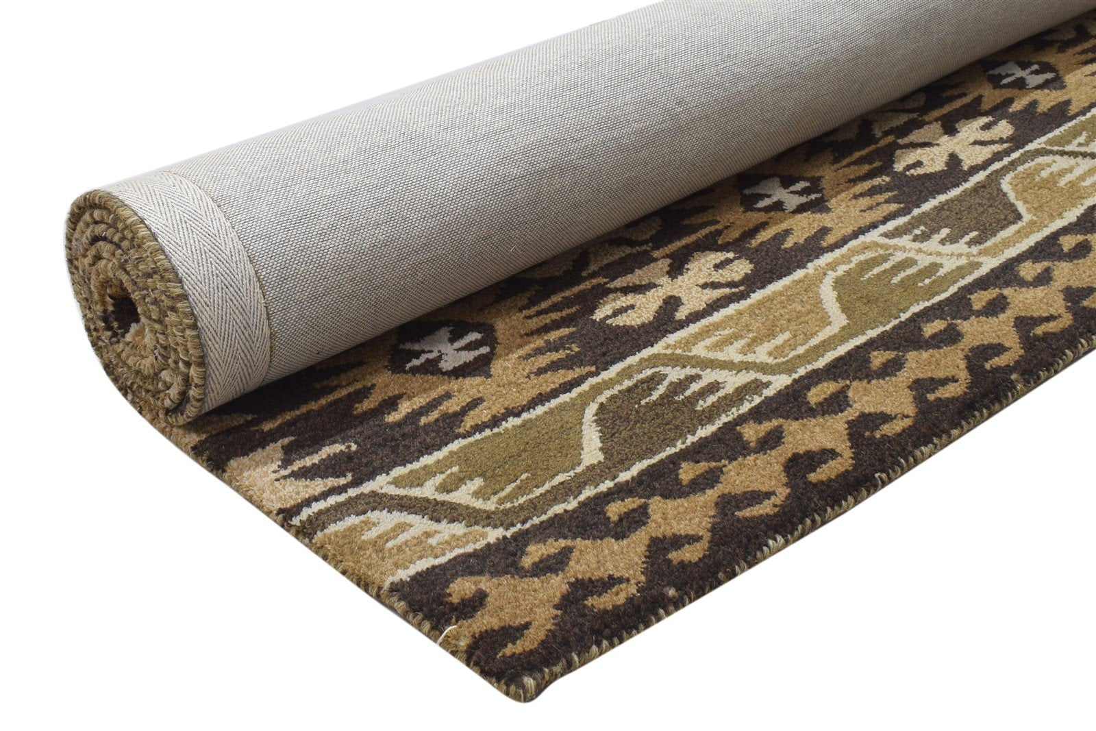 Gilbertina 5X8 Rug Wool Brown Modern Hand Tufted Scandinavian Geometric   7864271700117