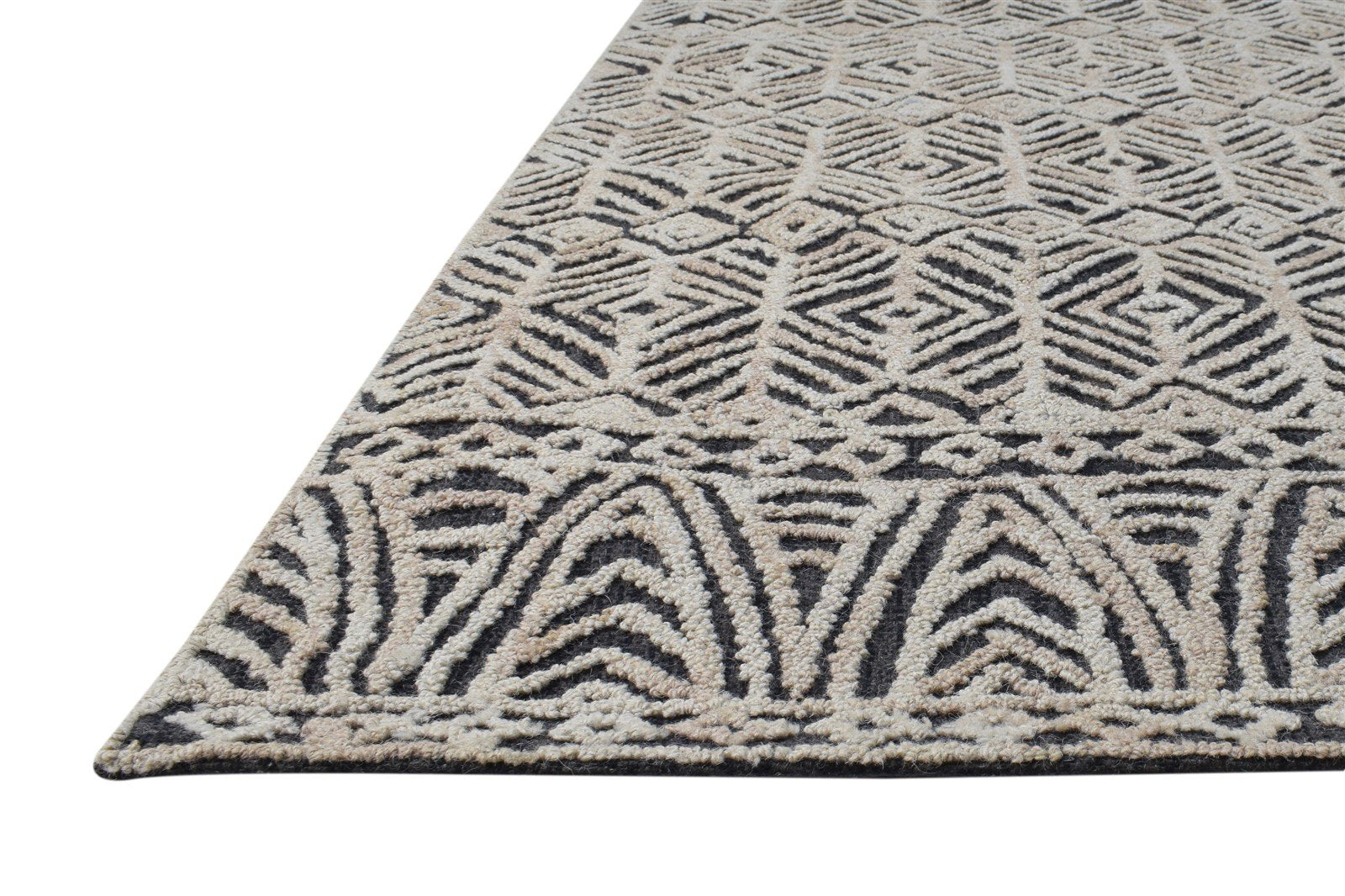 5X8 Rug Wool Charcoal Modern Hand Tufted Scandinavian Nordic Room Size Carpet   7865112199317