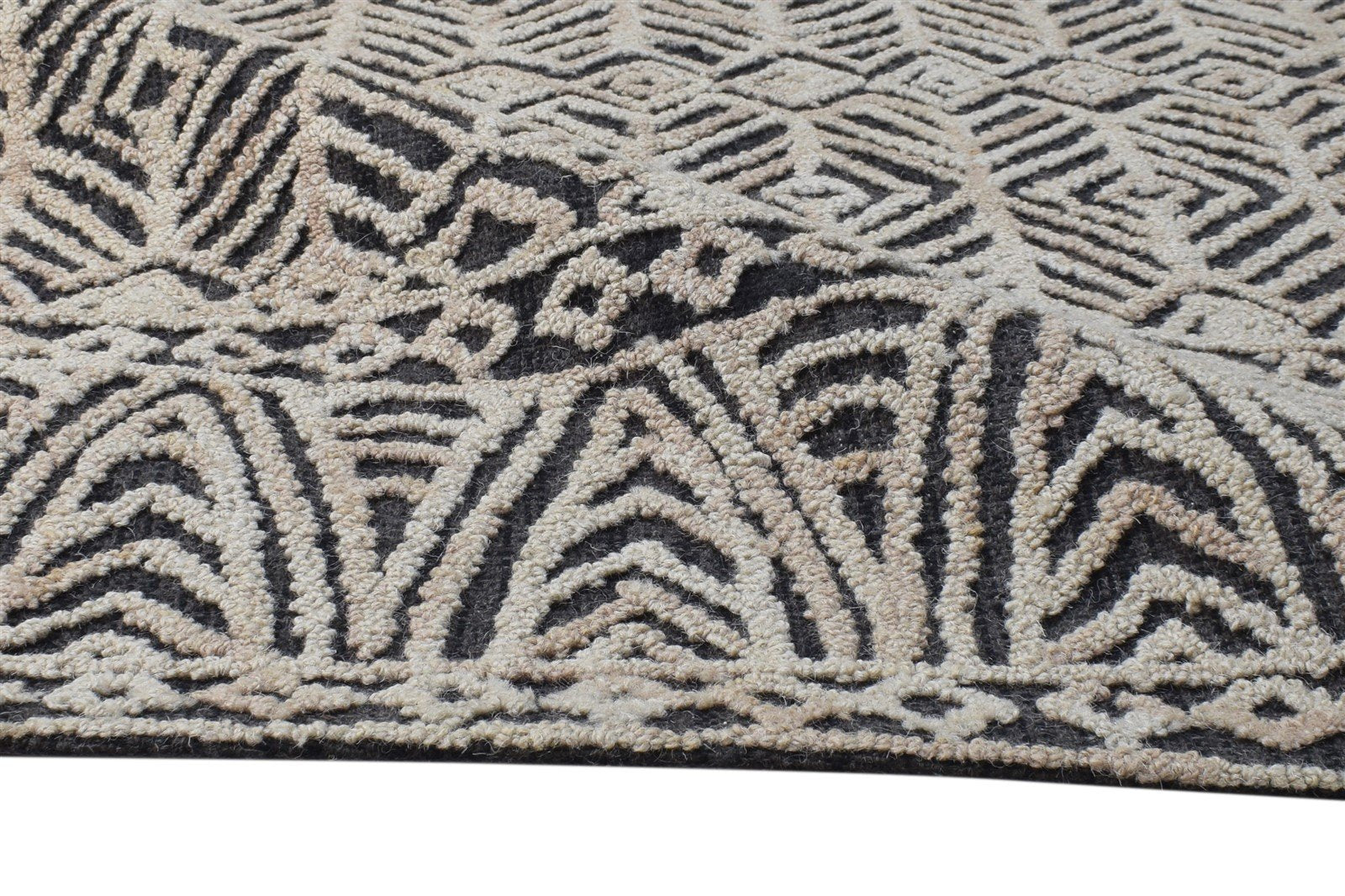 5X8 Rug Wool Charcoal Modern Hand Tufted Scandinavian Nordic Room Size Carpet   7865112199317