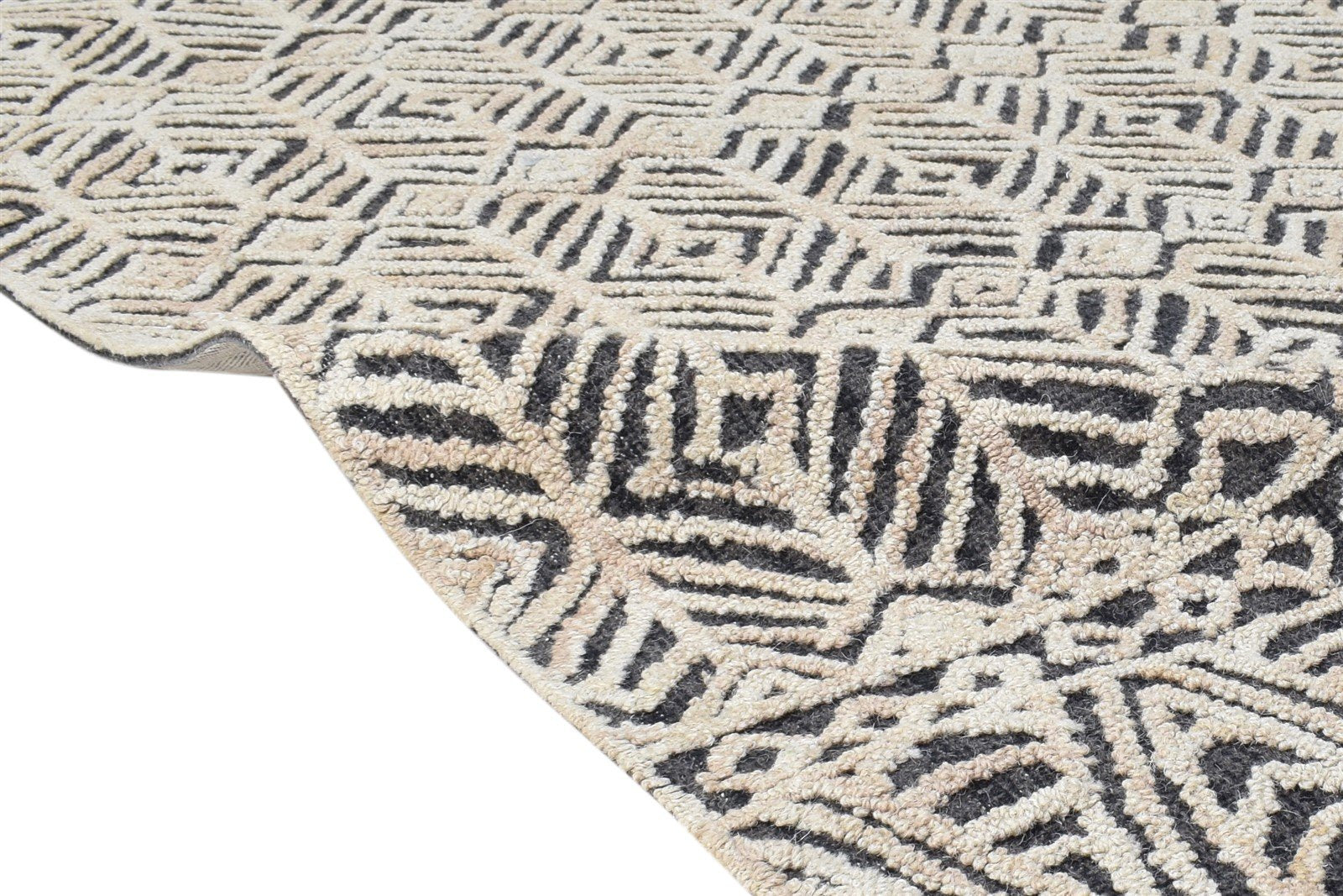 5X8 Rug Wool Charcoal Modern Hand Tufted Scandinavian Nordic Room Size Carpet   7865112199317