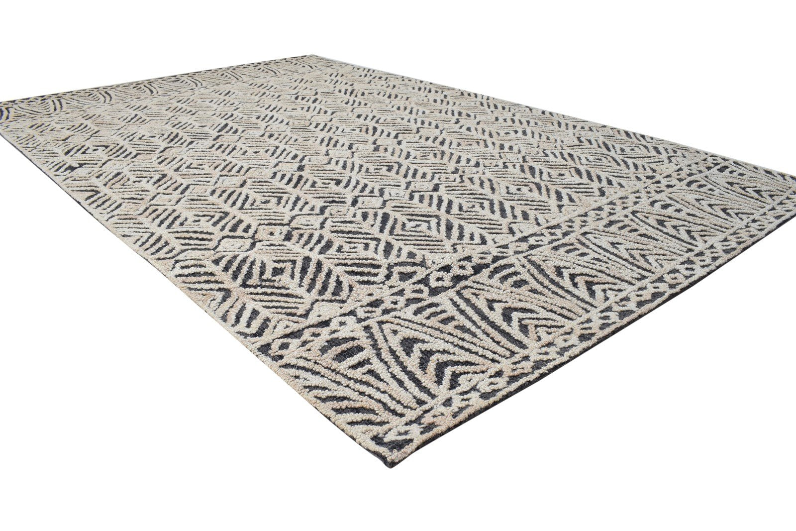 5X8 Rug Wool Charcoal Modern Hand Tufted Scandinavian Nordic Room Size Carpet   7865112199317