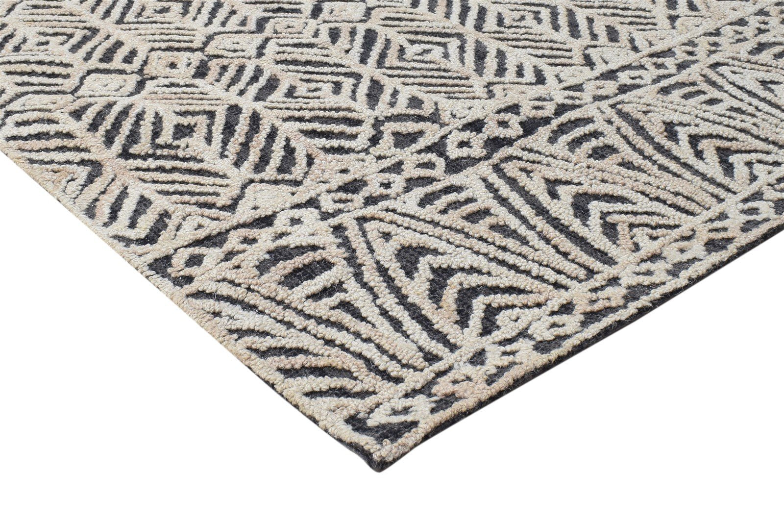 5X8 Rug Wool Charcoal Modern Hand Tufted Scandinavian Nordic Room Size Carpet   7865112199317