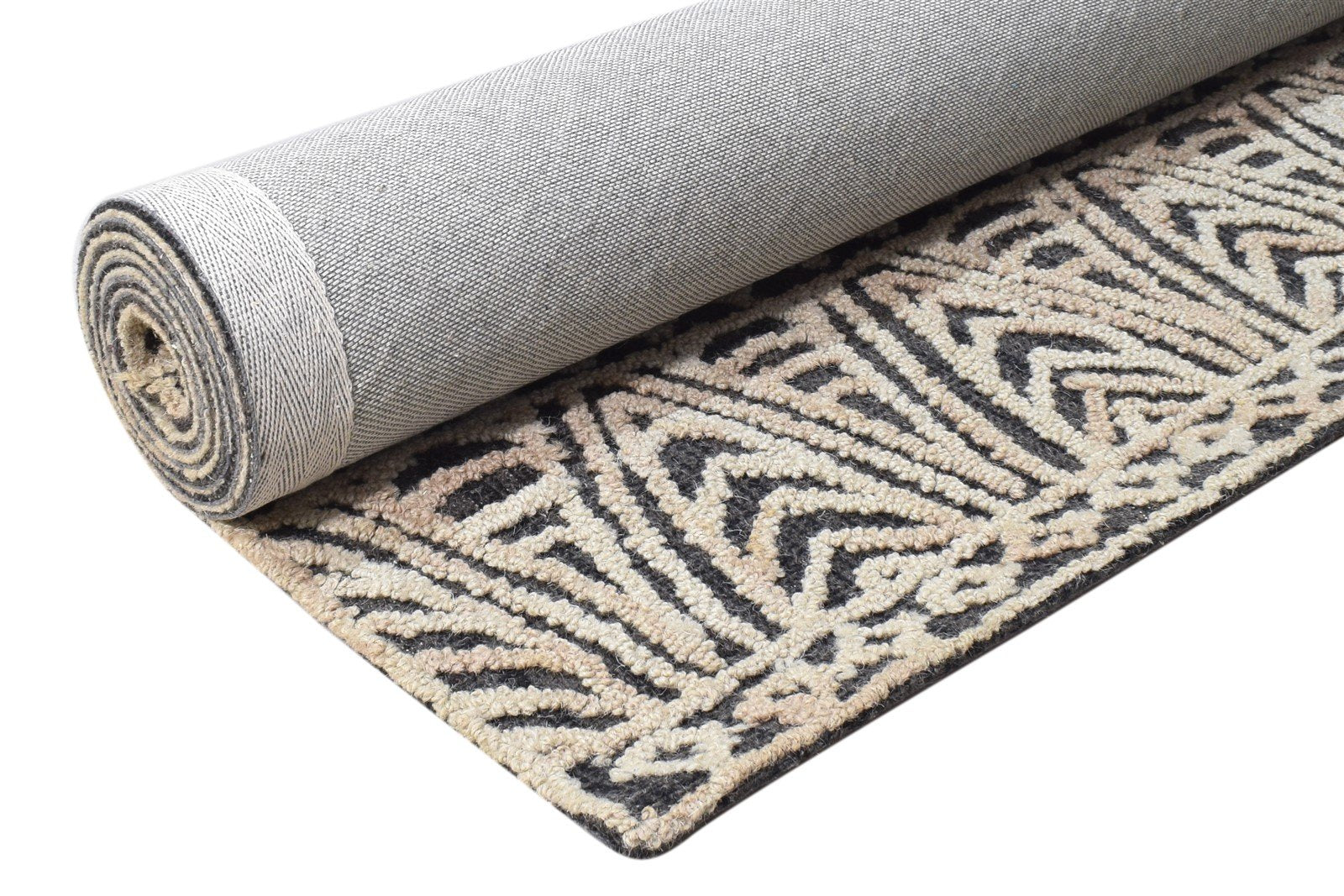 5X8 Rug Wool Charcoal Modern Hand Tufted Scandinavian Nordic Room Size Carpet   7865112199317