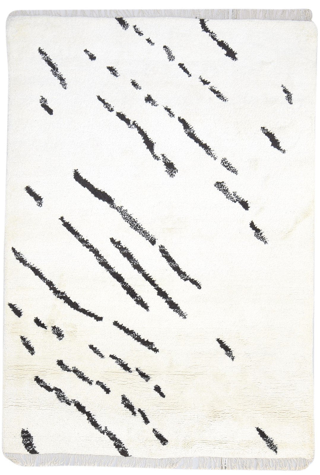 5X8 Rug Wool Off-White Modern Hand Knotted Scandinavian Abstract Room Size   7864897667221