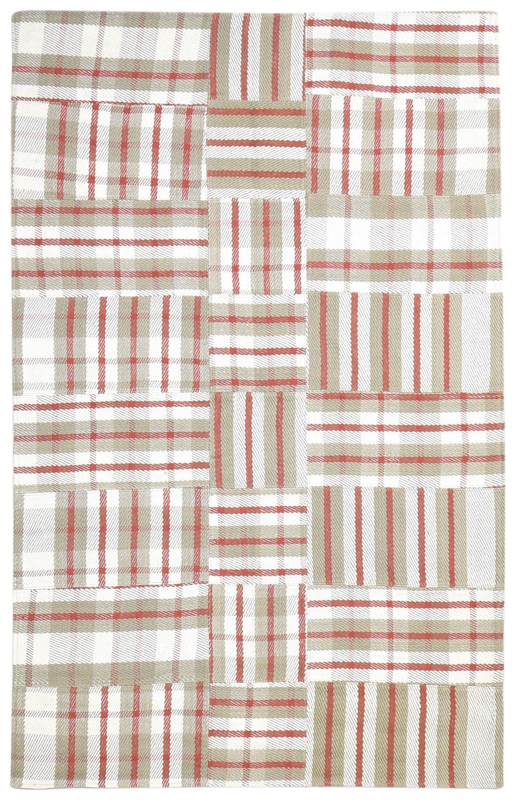 5X8 Rug Wool Off-White Modern Jacquard Loom Scandinavian Plaids Room Size Carpet   7865054134421