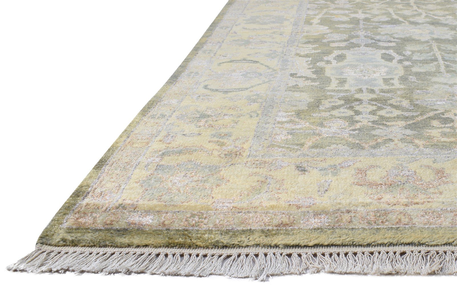 5X8 Rug Wool Olive Persian Hand Knotted Sarouk-Indian Oriental Room Size Carpet   7864796414101