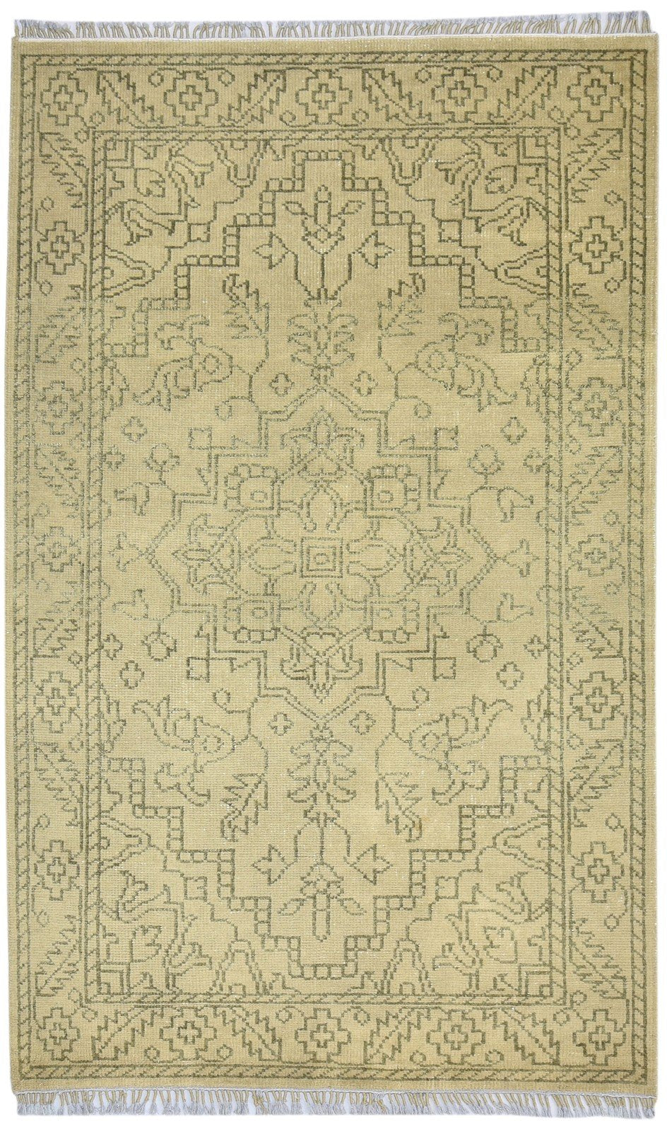 Sargama 5X8 Rug Wool Sage Persian Hand Knotted Heriz-Indian Oriental   7864899207317
