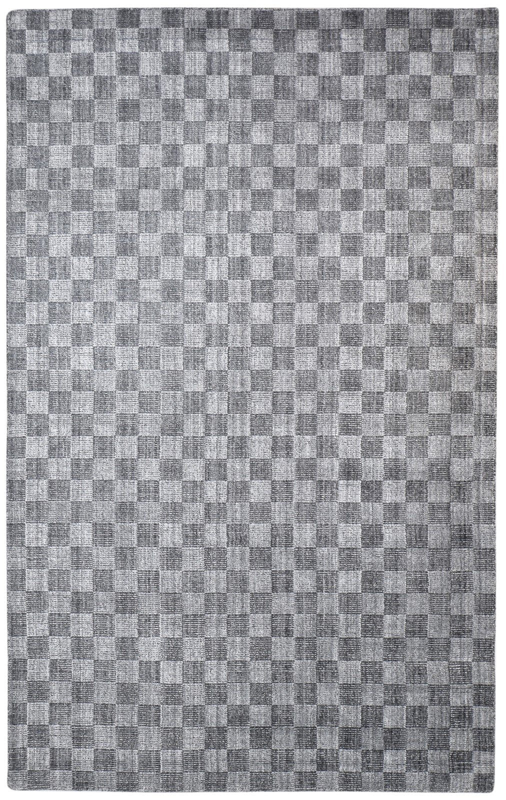 5X8 Rug Wool / Silk Charcoal Modern Handloom Scandinavian Geometric Room Size   7864163565717