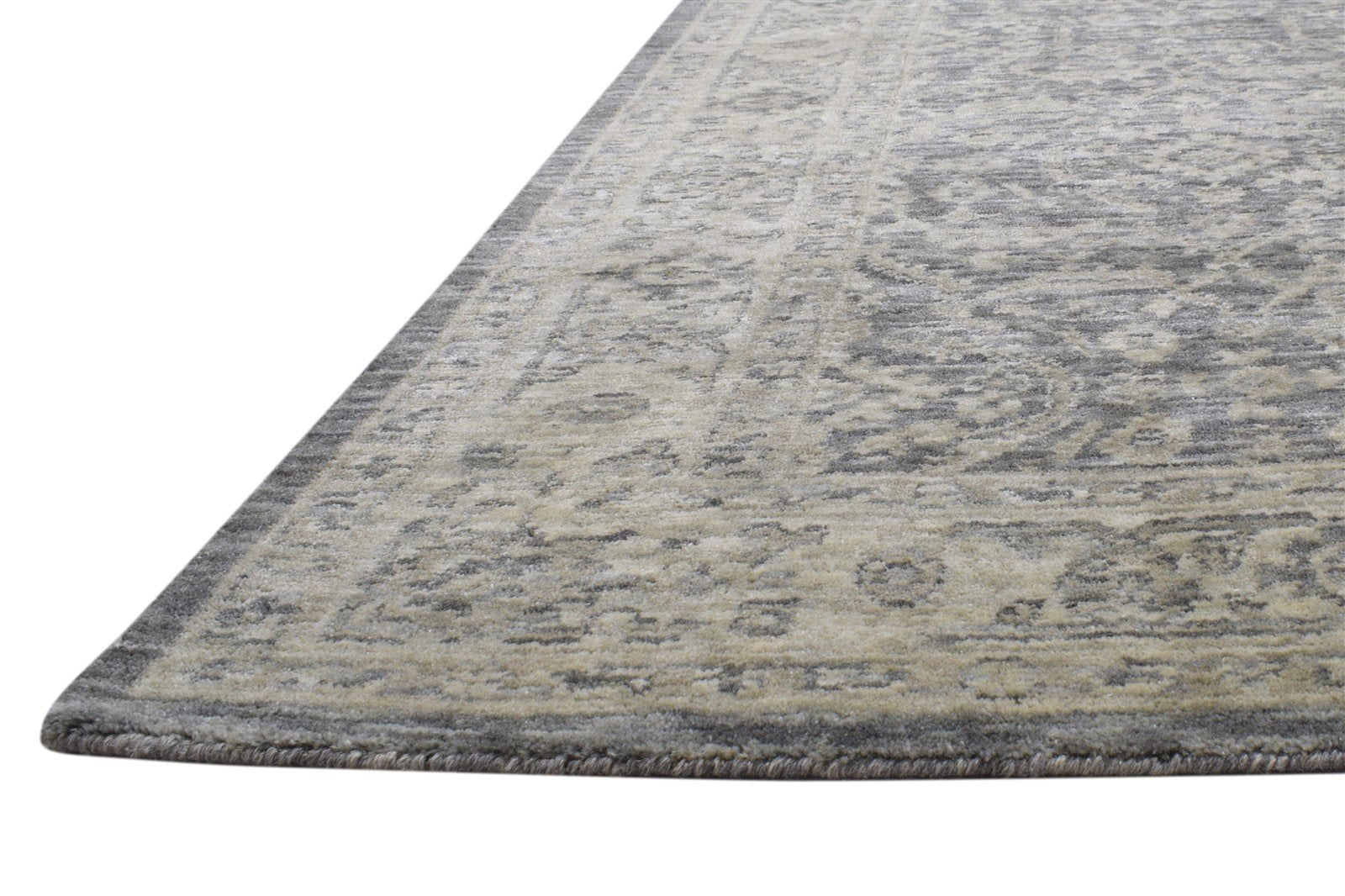 5X8 Rug Wool Silk Dark Grey Modern Jacquard Loom Oushak Oriental Room Size   7864145150101