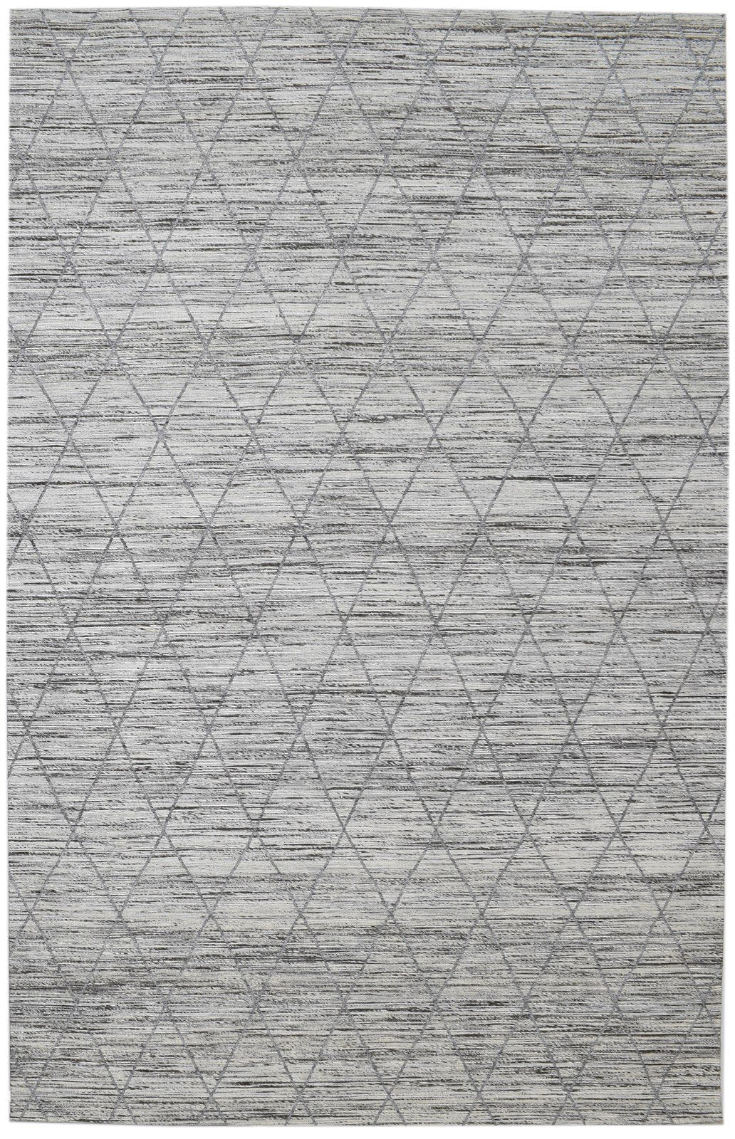 5X8 Rug Wool Silk Grey Modern Hand Woven Scandinavian Diamond Room Size Carpet   7860683866261