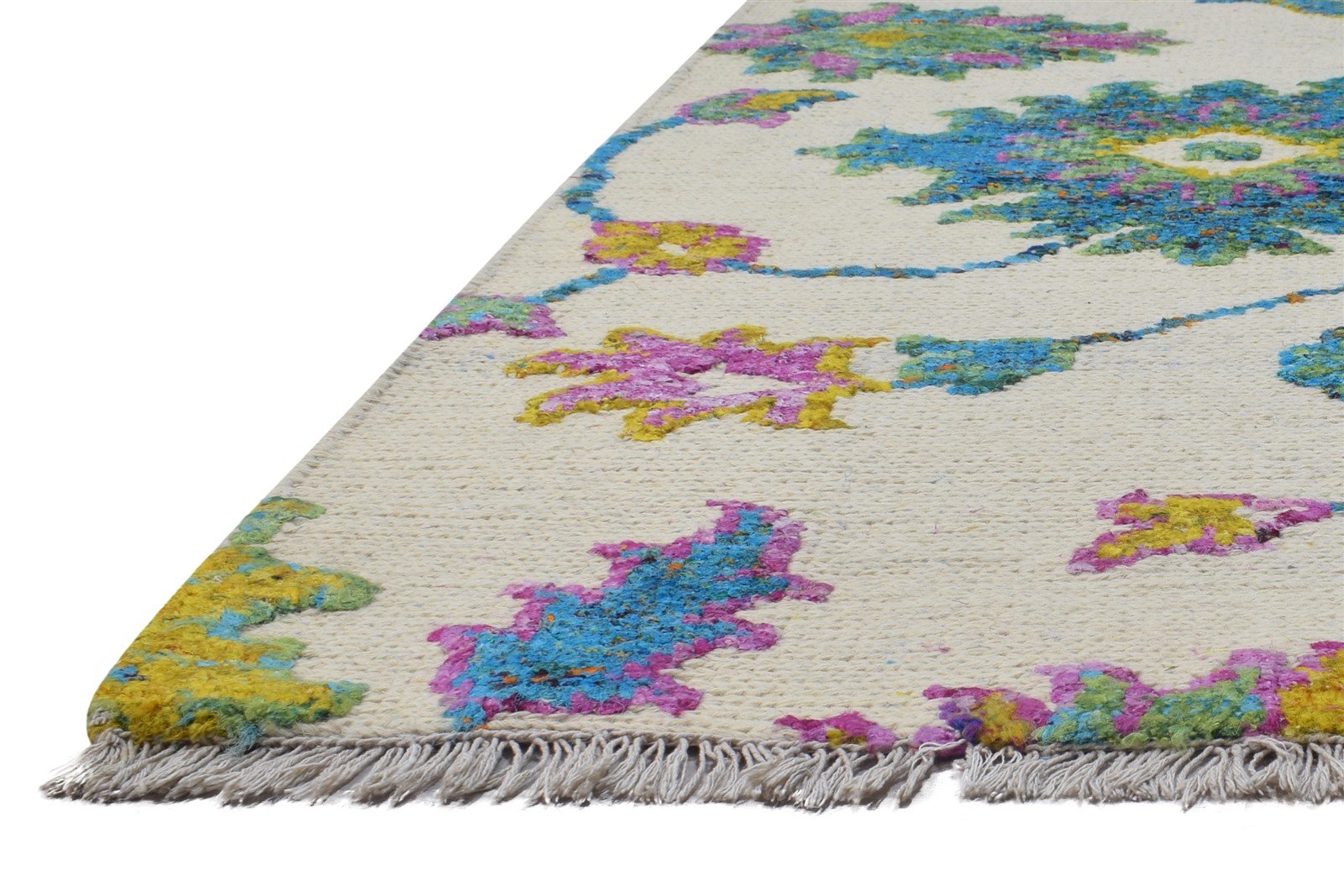 5X8 Rug Wool / Silk Multi Color Modern Hand Knotted French Floral Room Size   7864878858389