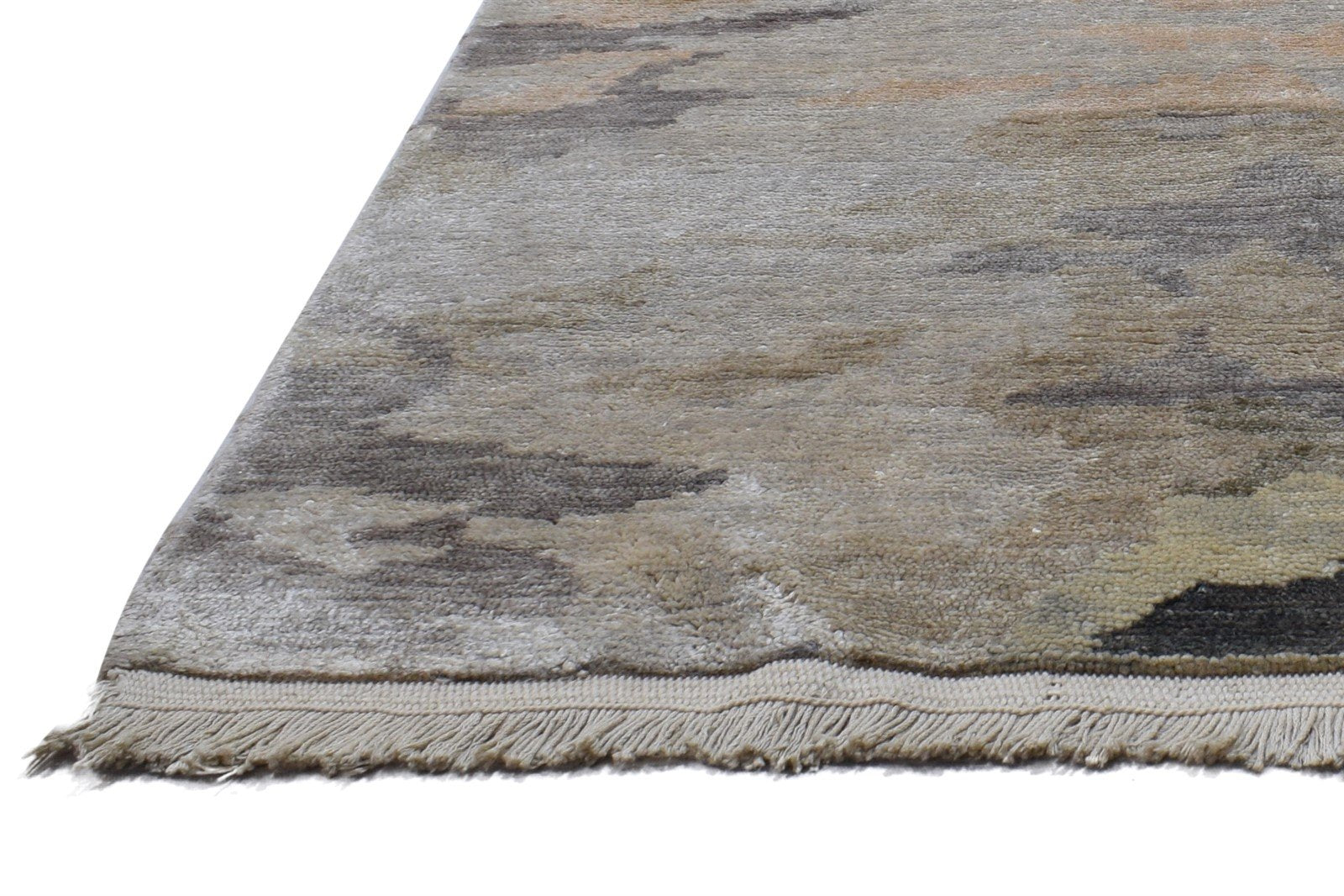 5X8 Rug Wool / Silk Sage Modern Hand Knotted Indian Abstract Room Size Carpet   7864090394773