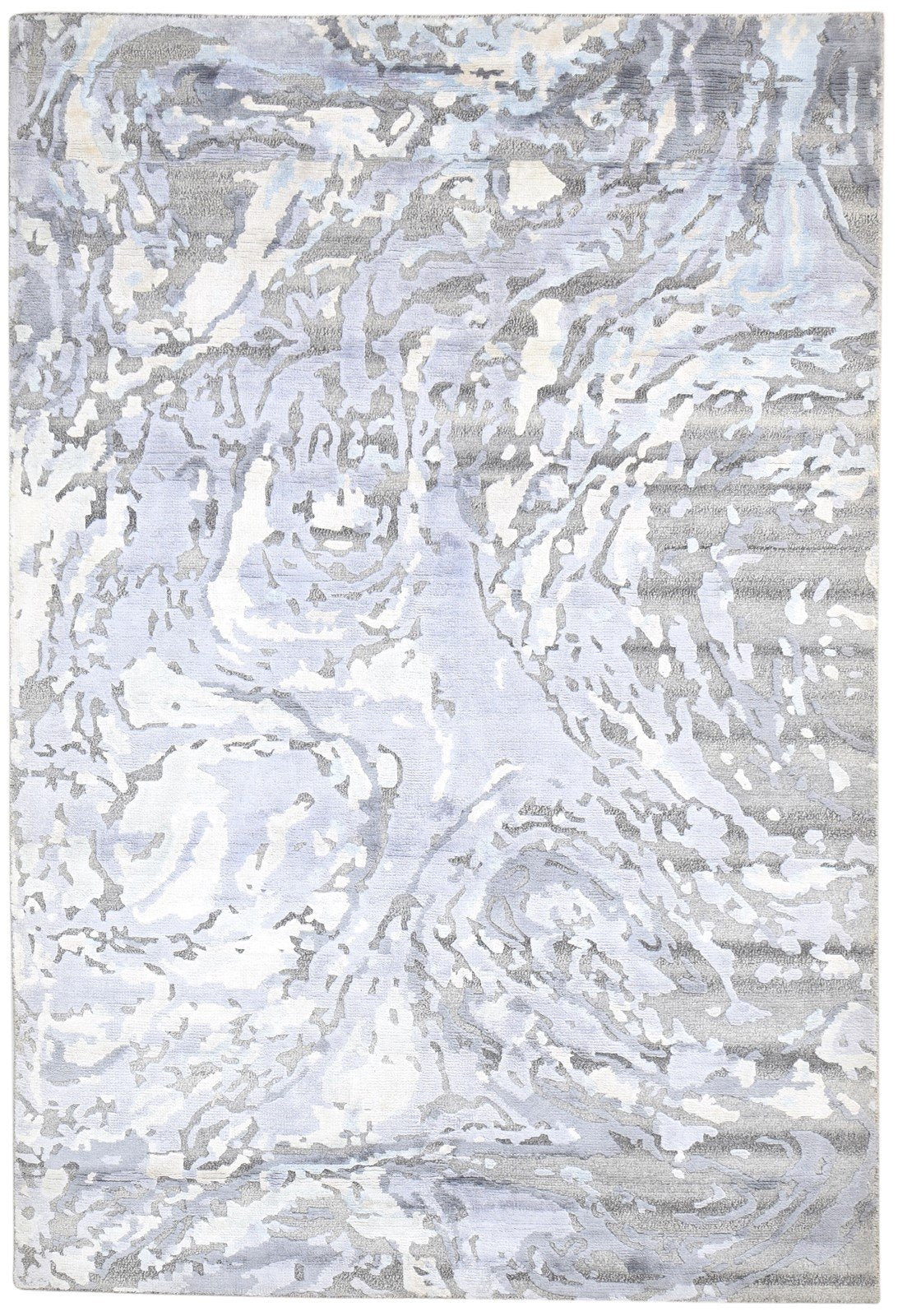 5X8 Rug Wool / Silk Sand Modern Hand Knotted Indian Abstract Room Size Carpet   7864238866581