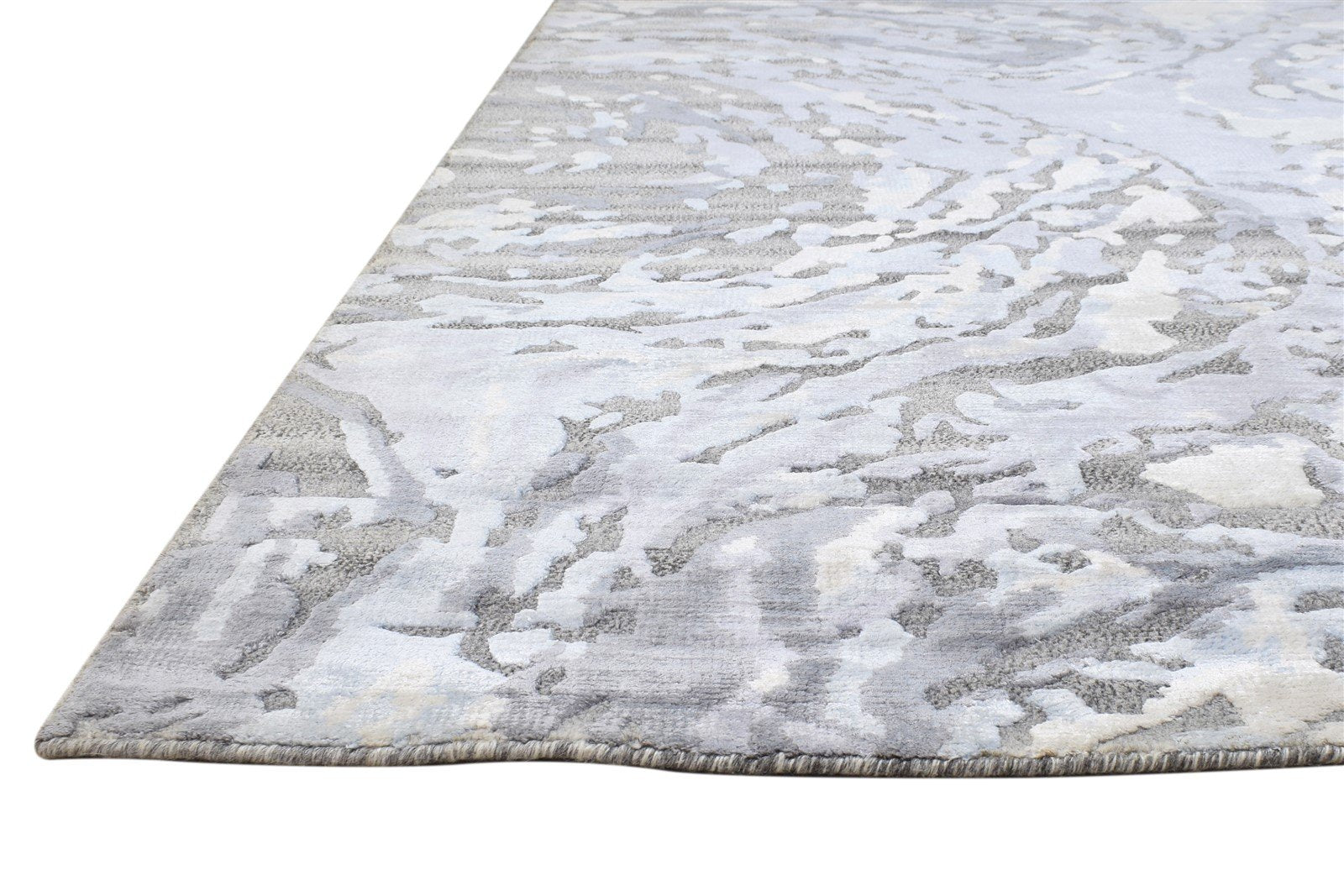 5X8 Rug Wool / Silk Sand Modern Hand Knotted Indian Abstract Room Size Carpet   7864238866581