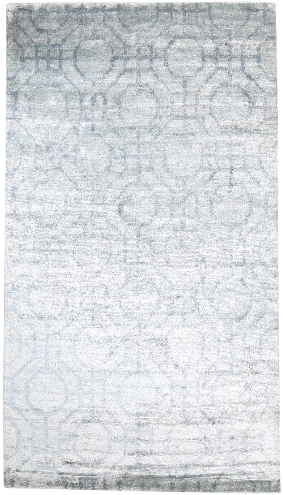 6' X 11' Rug Silk Grey Modern Hand Knotted Moroccan Geometric Large Carpet   7865070157973