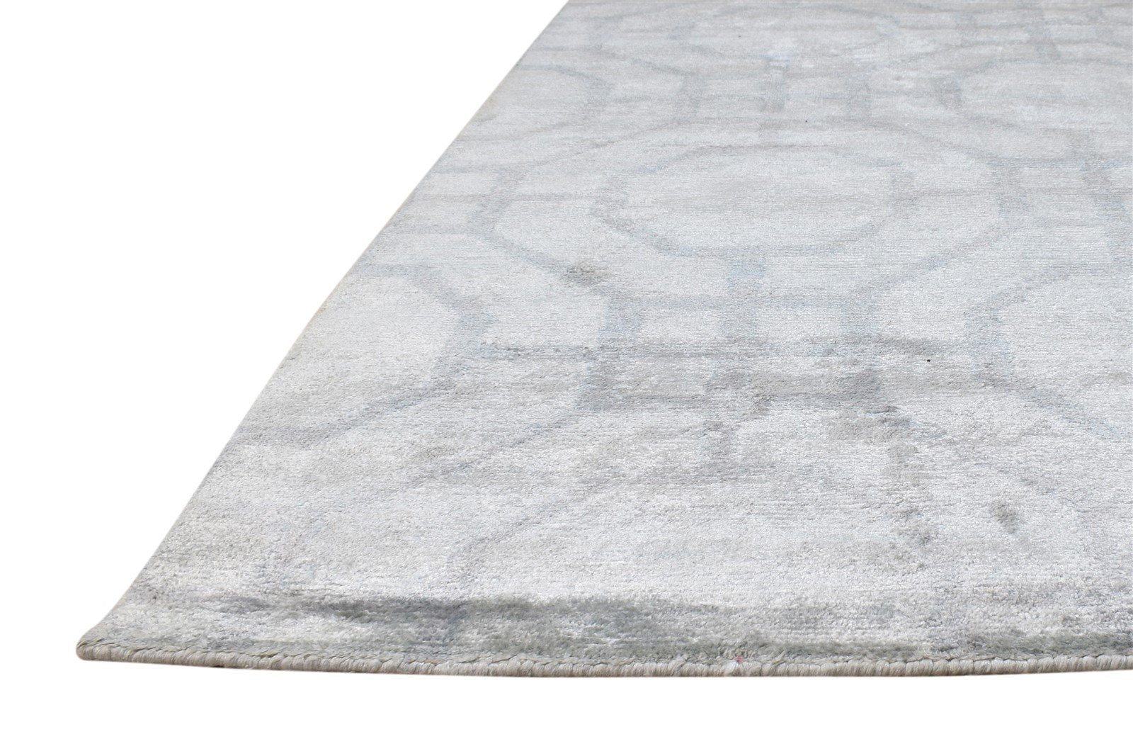 6' X 11' Rug Silk Grey Modern Hand Knotted Moroccan Geometric Large Carpet   7865070157973