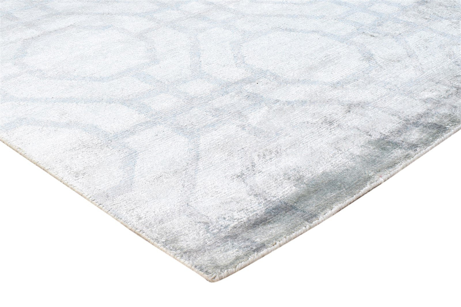 6' X 11' Rug Silk Grey Modern Hand Knotted Moroccan Geometric Large Carpet   7865070157973