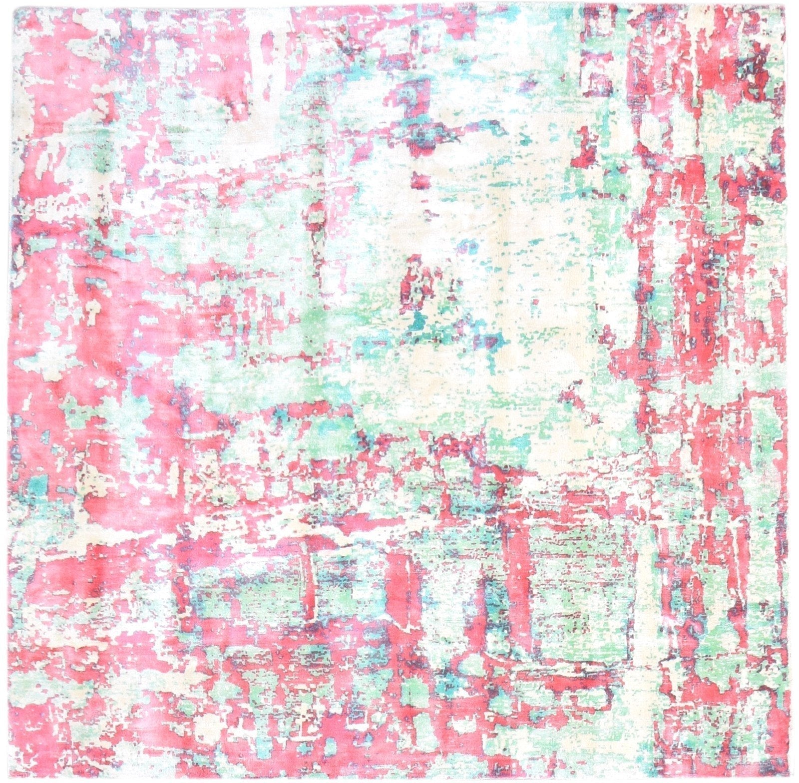6' X 6' Rug Silk Red Modern Handloom American Abstract Room Size Carpet   7865145327765