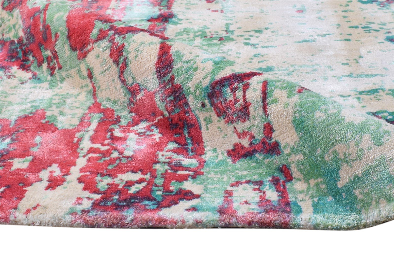 6' X 6' Rug Silk Red Modern Handloom American Abstract Room Size Carpet   7865145327765