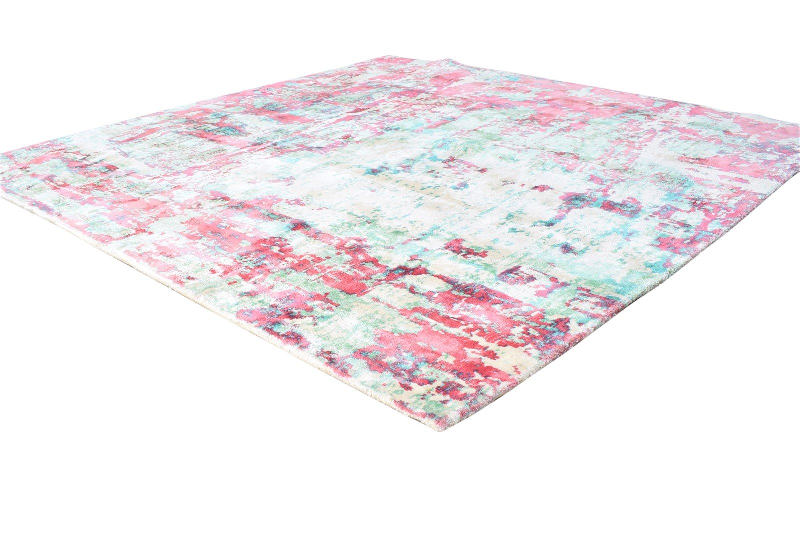 6' X 6' Rug Silk Red Modern Handloom American Abstract Room Size Carpet   7865145327765