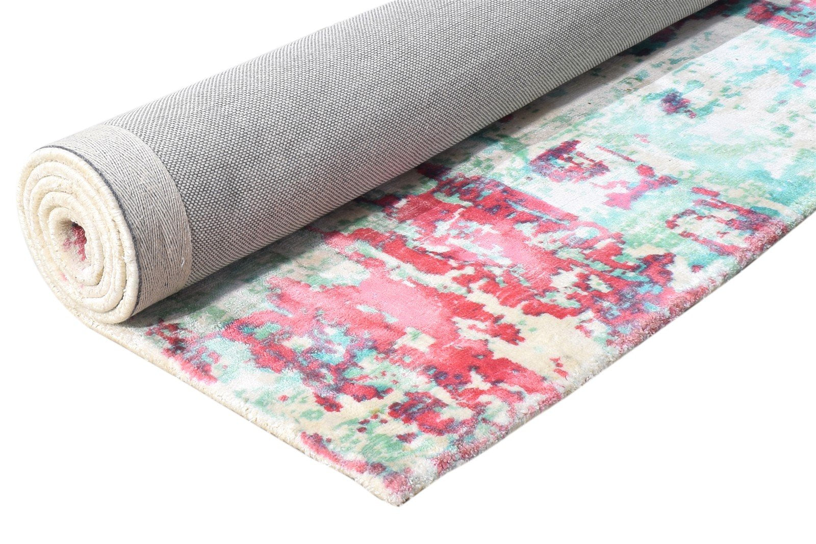 6' X 6' Rug Silk Red Modern Handloom American Abstract Room Size Carpet   7865145327765