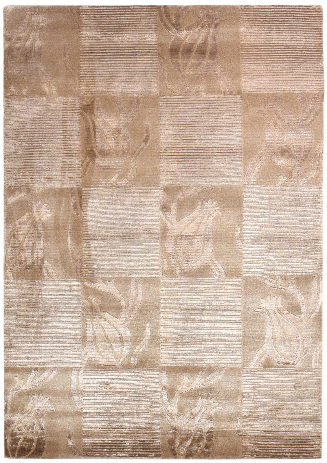 6' X 8' Rug Silk Brown Modern Hand Knotted Scandinavian Nordic Room Size Carpet   7865110003861