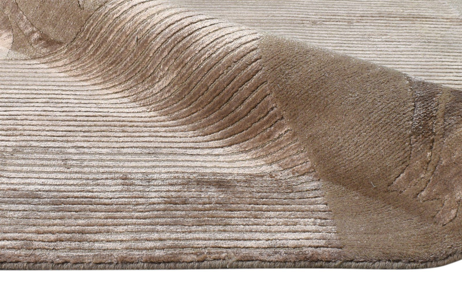 6' X 8' Rug Silk Brown Modern Hand Knotted Scandinavian Nordic Room Size Carpet   7865110003861