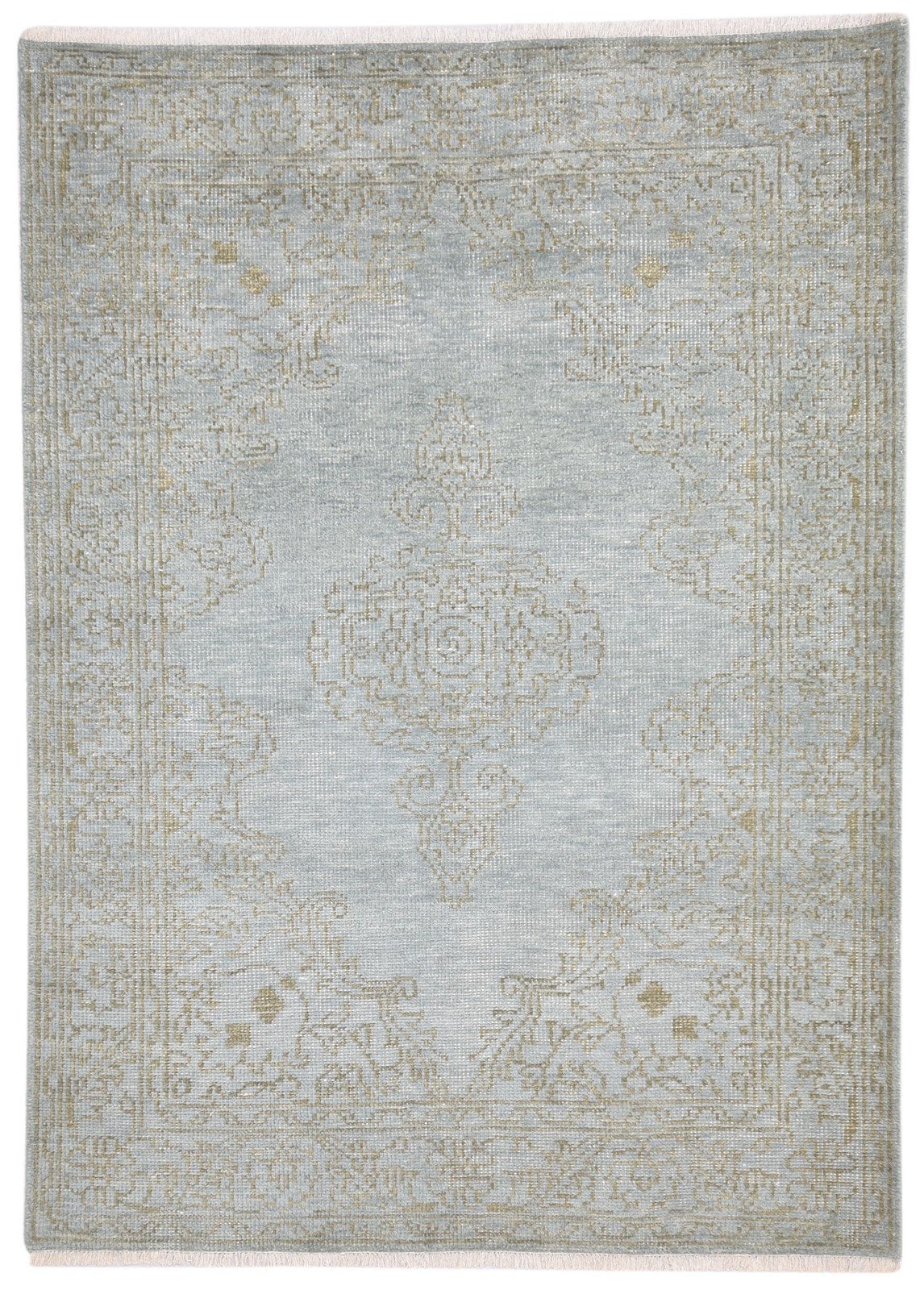 6' X 8' Rug Wool Blue Persian Hand Knotted Mughal Medallion Room Size Carpet   7864901763221