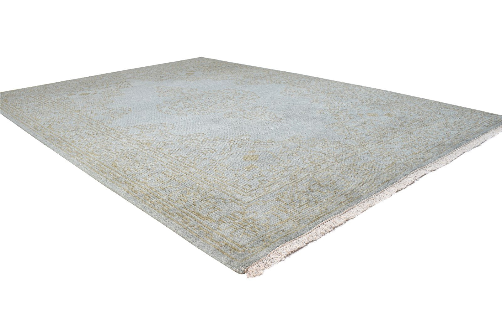 6' X 8' Rug Wool Blue Persian Hand Knotted Mughal Medallion Room Size Carpet   7864901763221