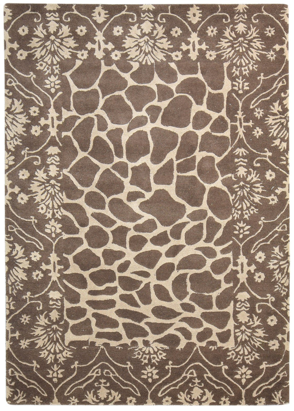 Bertine 6' X 8' Rug Wool Brown Modern Hand Tufted Scandinavian Abstract   7865055936661