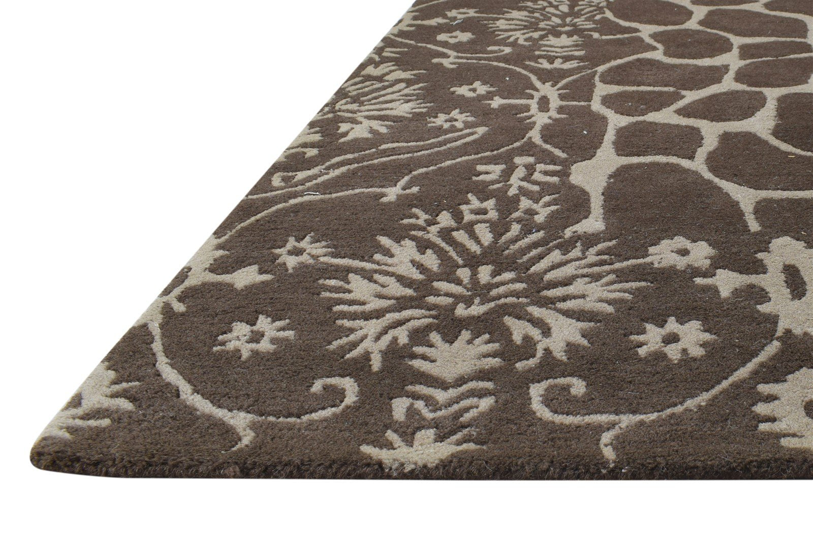 Bertine 6' X 8' Rug Wool Brown Modern Hand Tufted Scandinavian Abstract   7865055936661