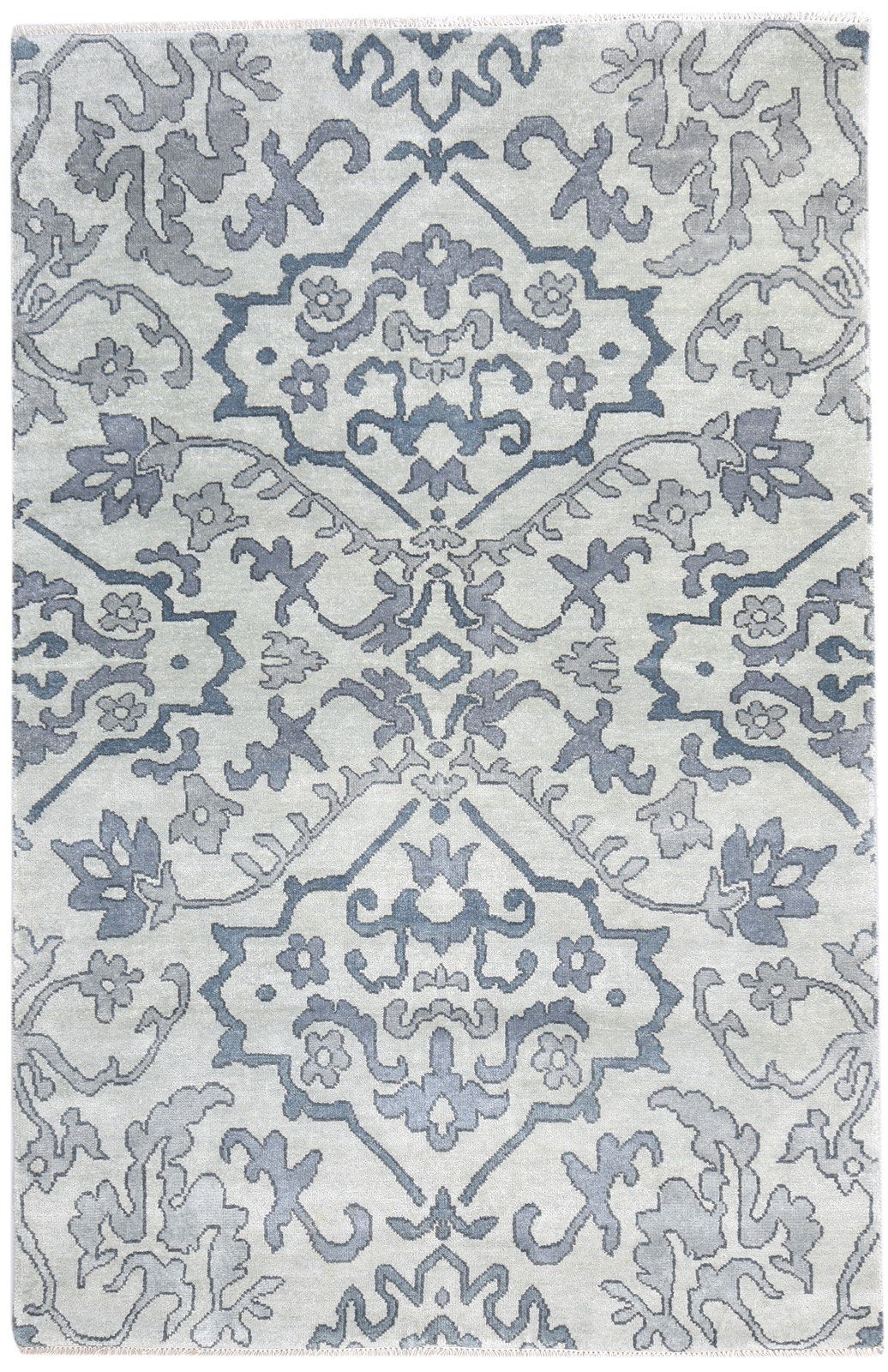 6' X 8' Rug Wool Grey Persian Hand Knotted Mughal Oriental Room Size Carpet   7864974901397
