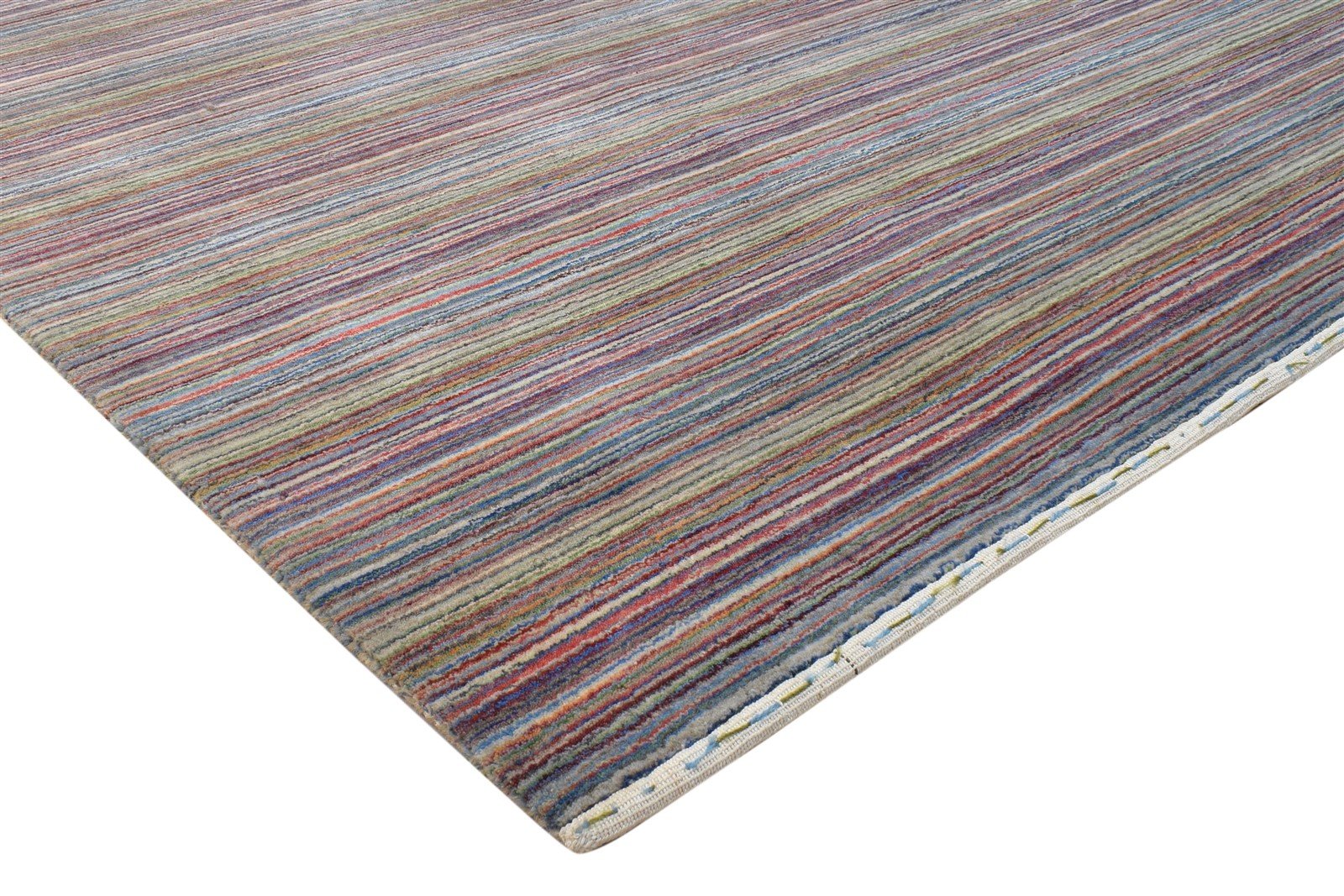 Janeta 6' X 8' Rug Wool Multi Color Modern Hand Woven Bohemian Striped   7864180310165
