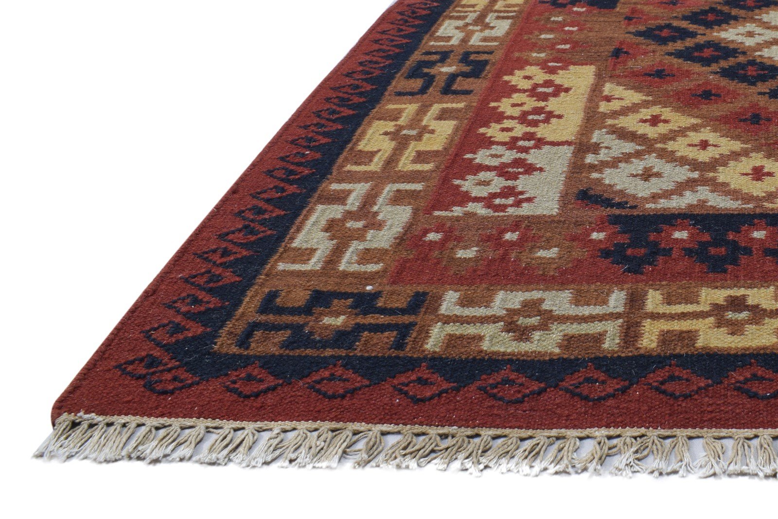 6' X 8' Rug Wool Rust Southwestern Dhurrie American Tribal Room Size Carpet   7865048891541