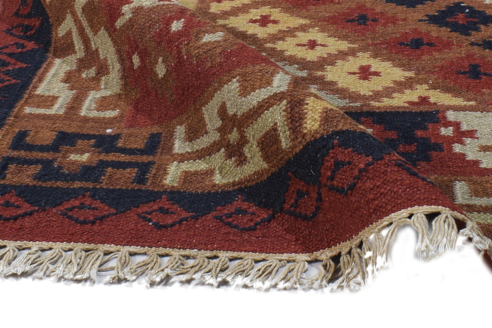 6' X 8' Rug Wool Rust Southwestern Dhurrie American Tribal Room Size Carpet   7865048891541