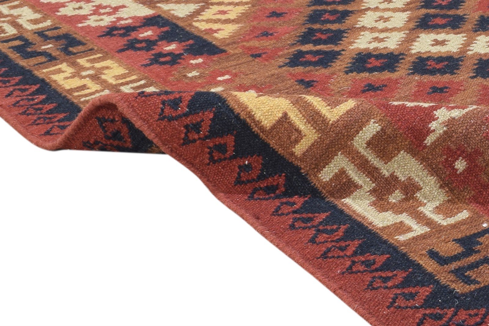 6' X 8' Rug Wool Rust Southwestern Dhurrie American Tribal Room Size Carpet   7865048891541
