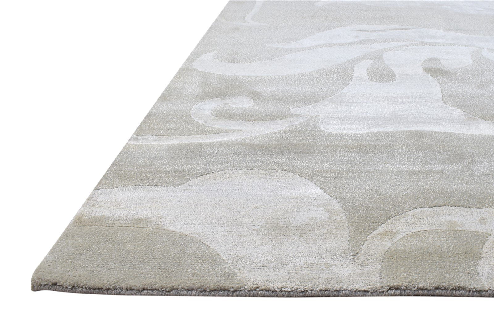 6' X 8' Rug Wool / Silk Grey Modern Hand Knotted French Floral Room Size Carpet   7865071173781