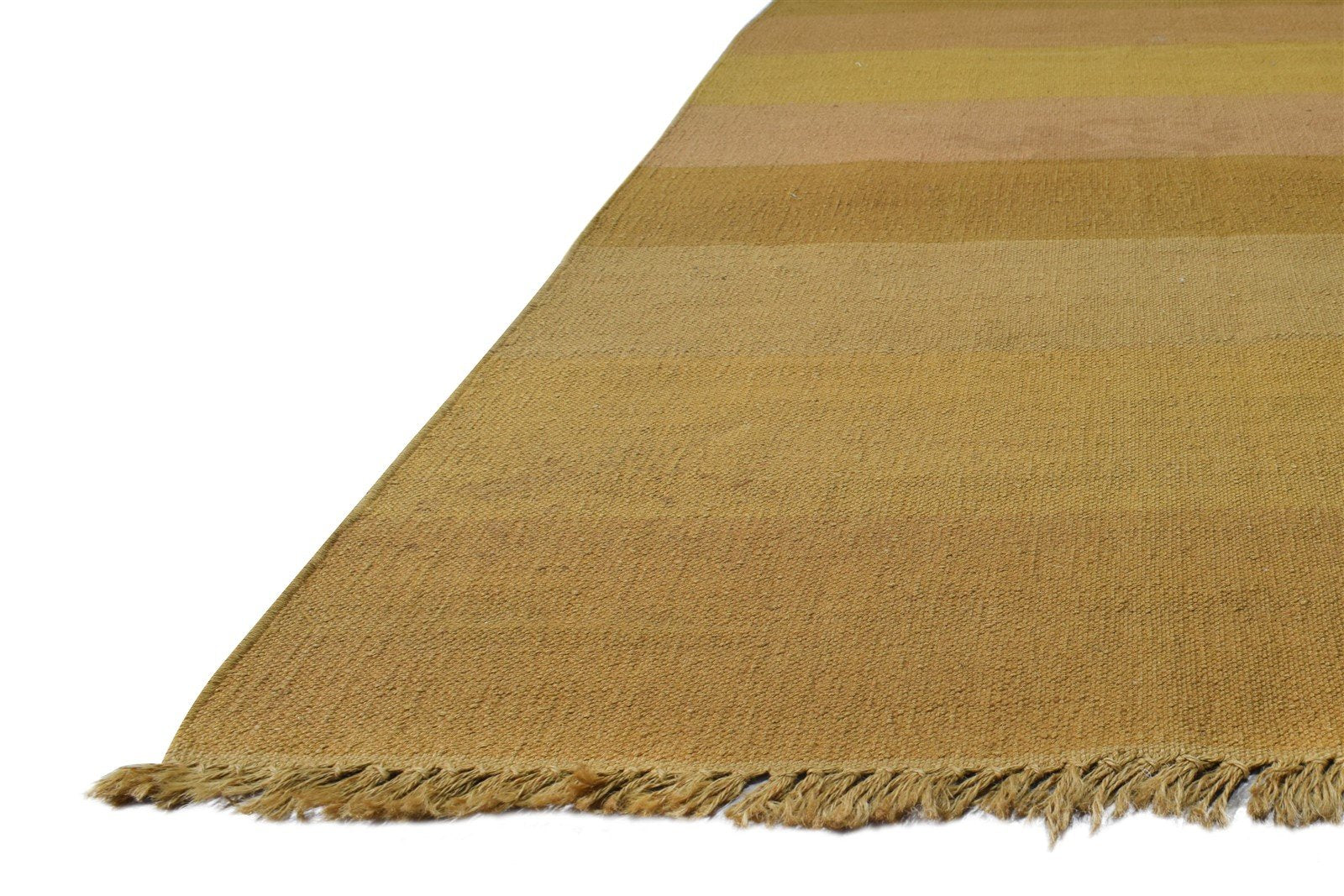 6' X 9' Rug Jute Brown Modern Dhurrie Scandinavian Striped Large Carpet   7865077334165