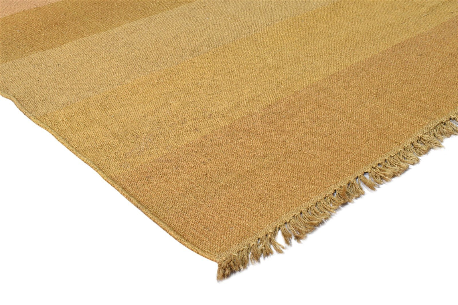 6' X 9' Rug Jute Brown Modern Dhurrie Scandinavian Striped Large Carpet   7865077334165