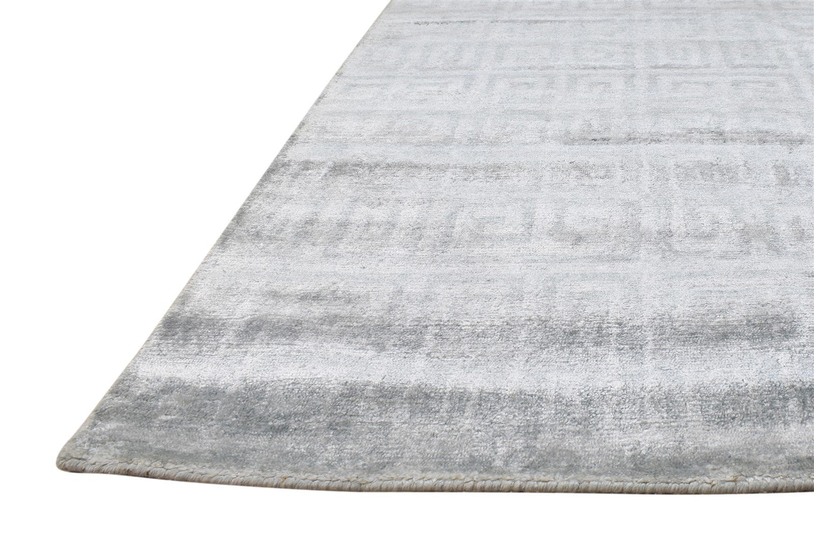 6' X 9' Rug Silk Grey Modern Hand Knotted Moroccan Geometric Room Size Carpet   7865069600917