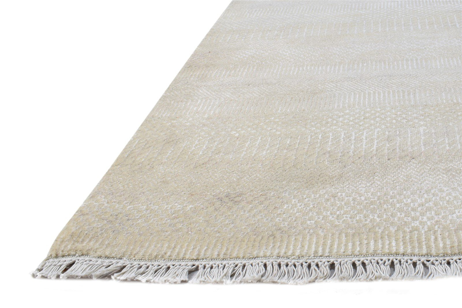 6' X 9' Rug Wool Beige Modern Hand Knotted Agra Grass Trellis Large Carpet   7864606949525