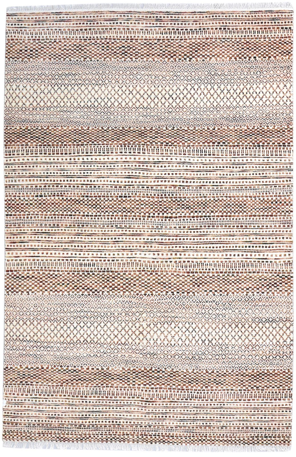 6' X 9' Rug Wool Brown Modern Hand Knotted Agra Grass Trellis Large Carpet   7865147719829