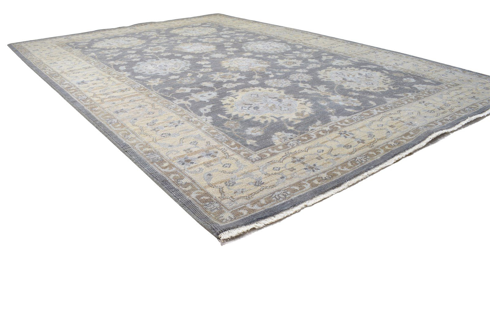 6' X 9' Rug Wool Charcoal Persian Hand Knotted Oushak Oriental Large Carpet   7864113234069
